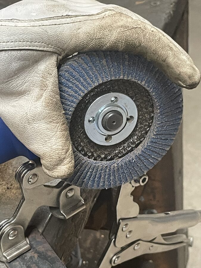 Bracket weld close-up