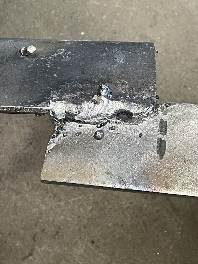 Weld corner cleaned up