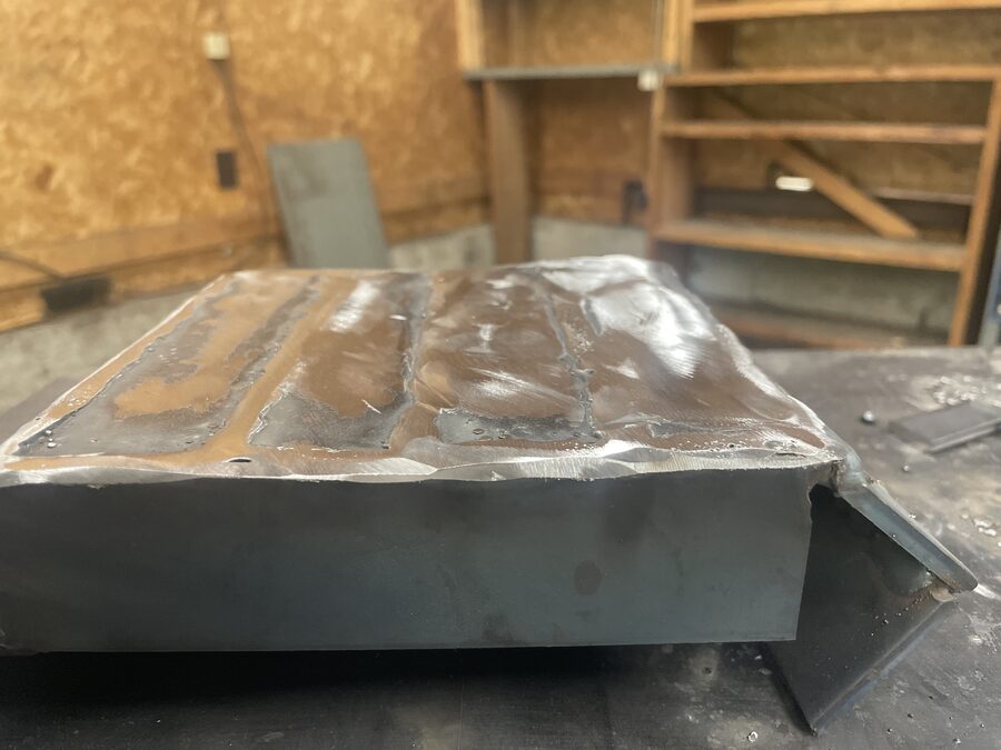 Welded plate close-up
