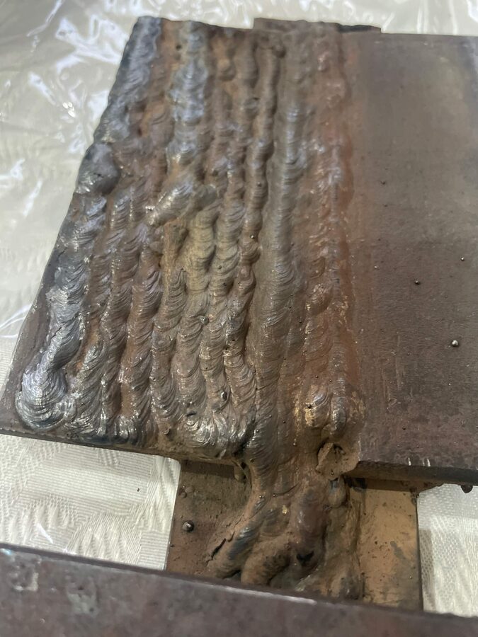 Multi-pass weld on thick plate